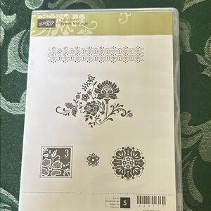 Stampin' Up! Fresh Vintage Stamp Set NEW postage flourish flower